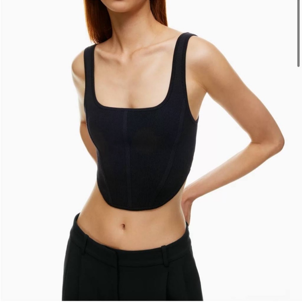 Aritzia Babaton sculpt knit bustier top in Black size M